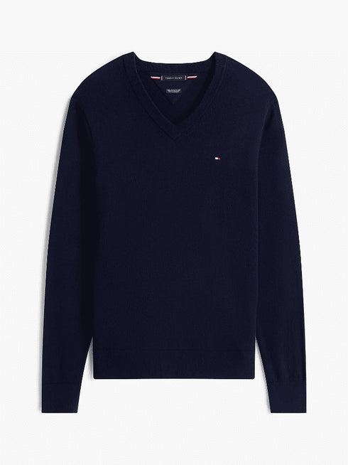 Tommy Hilfiger Pullover Pullover con cashmere e scollatura a V M - Francavilla Moda